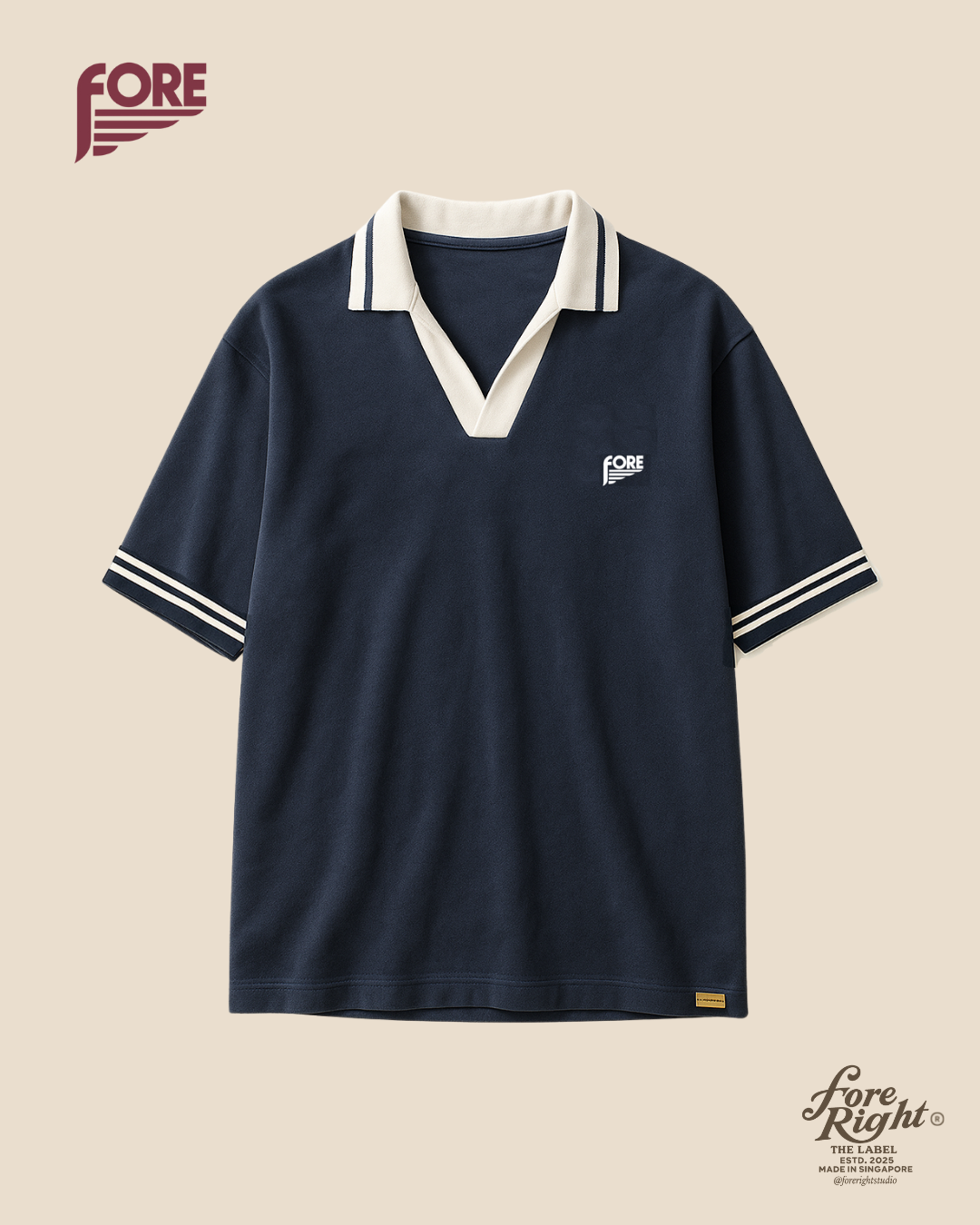 FORE Signature Piqué Polo – Navy