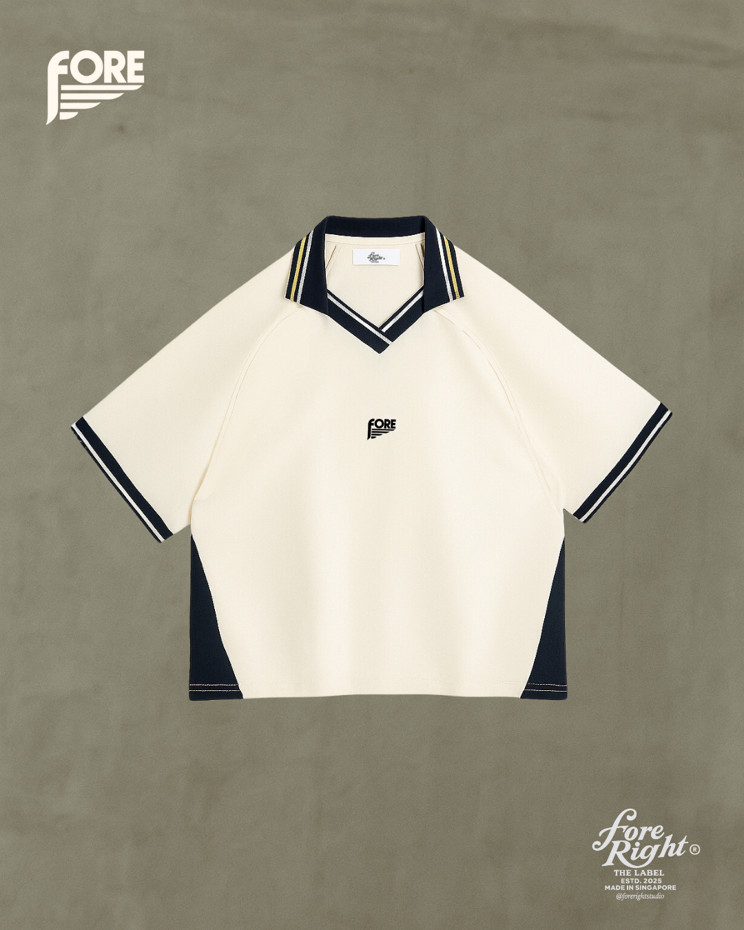 FORE Signature Piqué Polo – White